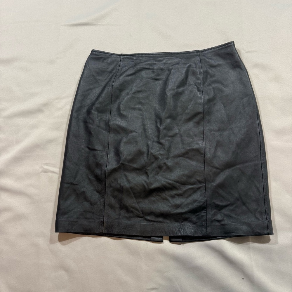 Apt. 9 Women’s Black Lambskin Leather Mini Pencil Skirt sz: 14
